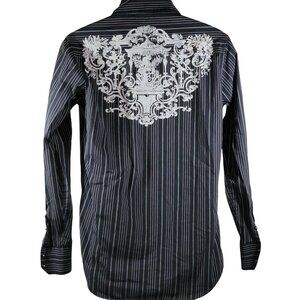 Red Level Nine Black Dress Shirt Mens Size Small S Unique Back